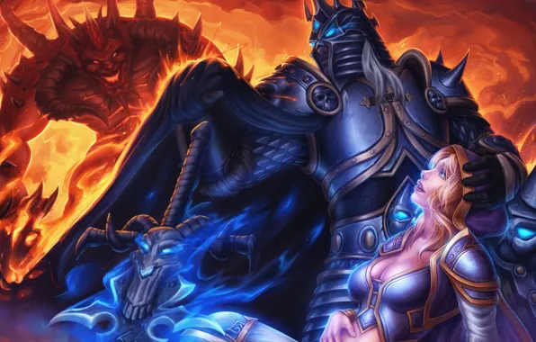 Картинка diablo, warcraft, arthas, Heroes of the Storm, moba, jaina proudmoore