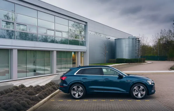 Audi, парковка, E-Tron, 2019, UK version