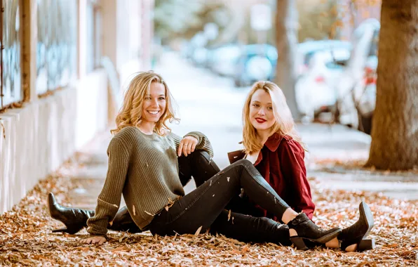 Картинка осень, девушка, улыбка