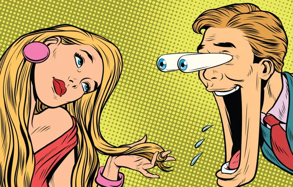 Woman, looks, bulging eyes