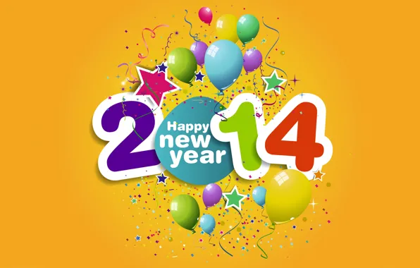 Stars, happy new year, звезд, С Новым годом, 2014, ballons, баллоны