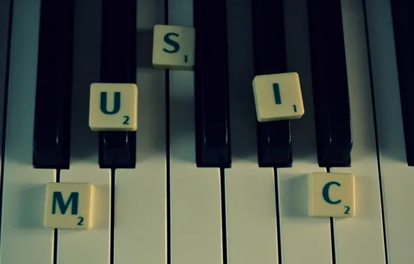 Piano, Scrabble, Keys, Letters