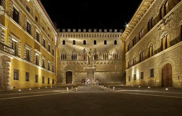 Италия, памятник, Тоскана, Сиена, самый старый банк в мире, Monte dei Paschi di Siena