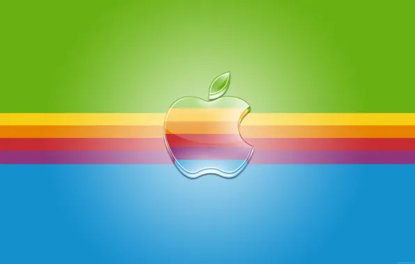 Картинка полосы, Apple, радуга, лого