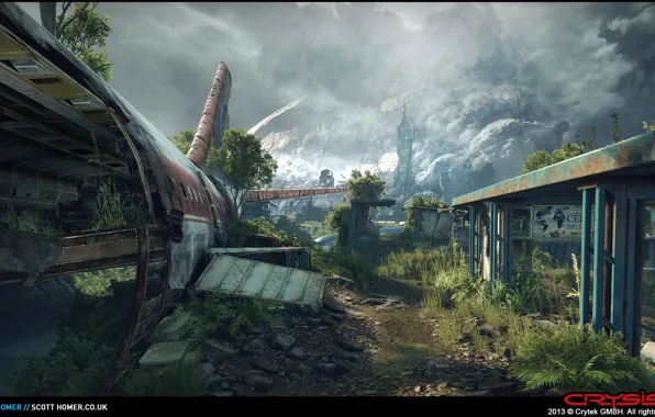 Дым, каркас, Crysis 3, Airport Map