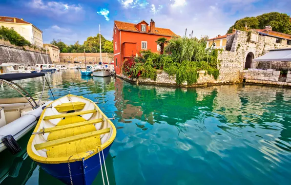 Море, город, причал, док, Адриатика, Croatia, Ядран, Задар