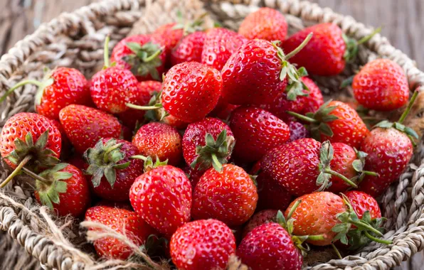 Картинка ягоды, клубника, красные, fresh, wood, спелая, sweet, strawberry