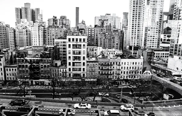 USA, United States, cars, bridge, Streets, New York, Manhattan, NYC