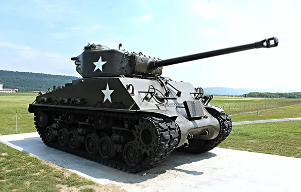 Картинка войны, памятник, танк, средний, Sherman, периода, мировой, Второй