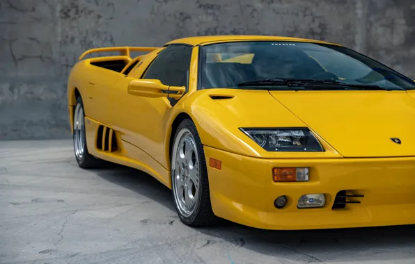 Lamborghini, ламбо, вид спереди, Diablo, диабло, Lamborghini Diablo VT Roadster