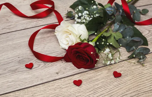 Любовь, розы, сердечки, love, romantic, hearts, valentine, roses