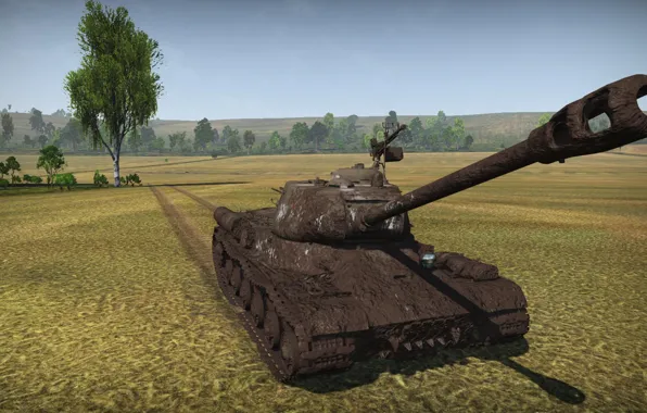 Картинка поле, оружие, танк