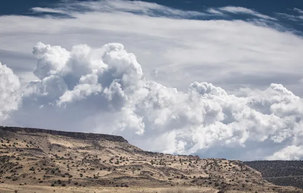Облака, природа, пустыня, New Mexico