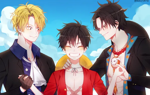 Парни, трио, One Piece