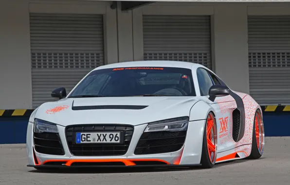 Audi, Orange, wheels, White, XXX Performance, r8