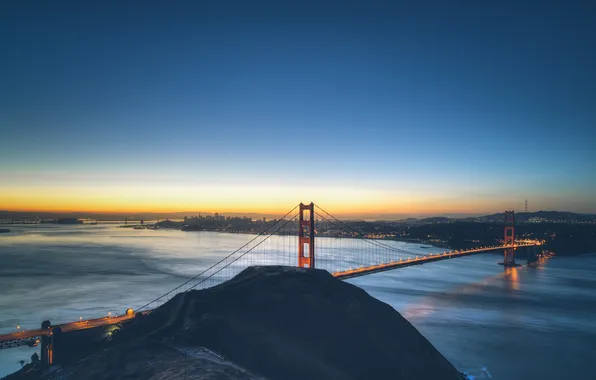 Город, рассвет, утро, Калифорния, Сан-Франциско, США, San Francisco, Arthur Chang рhotography