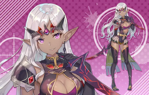 Девушка, эльф, эльфийка, клинок, Bullet Girls Phantasia