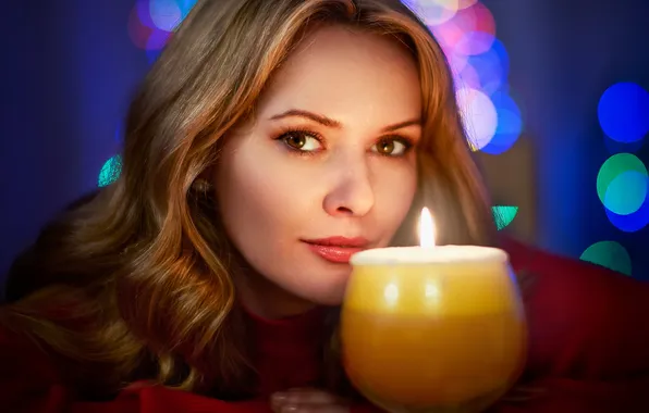 Взгляд, Свечи, Модель, Лицо, Carla Monaco