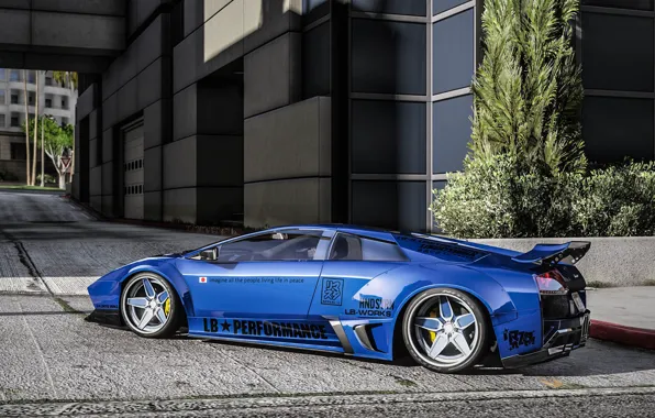 Город, улица, Lamborghini, GTA, Grand Theft Auto V
