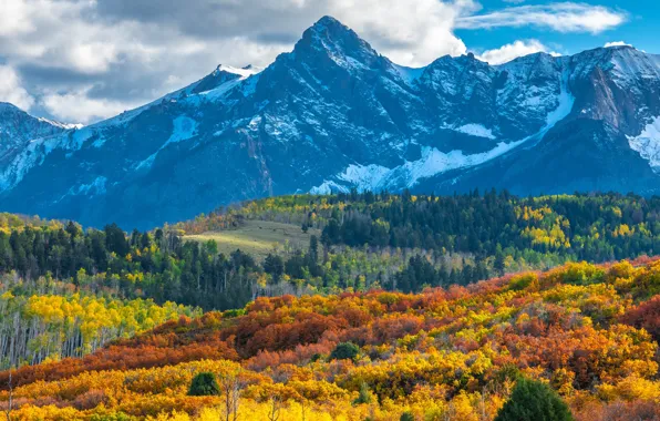 Осень, горы, панорама, США