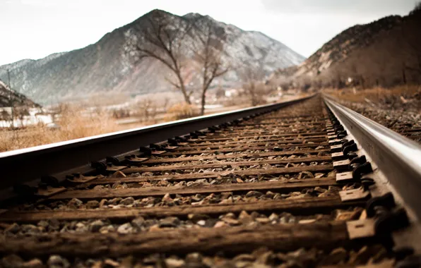 Mountains, railway, railroad