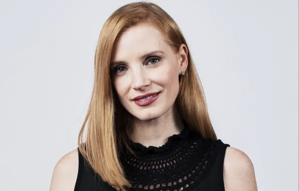 Взгляд, поза, улыбка, макияж, актриса, hair, Jessica Chastain, Джессика Честейн