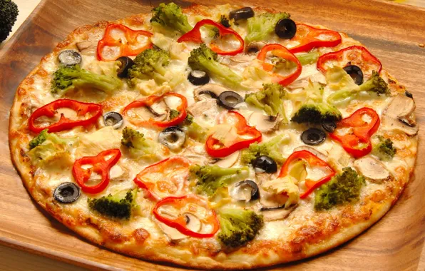 Картинка зелень, пища, пицца, оливки, food, pizza, вкусно, маслины