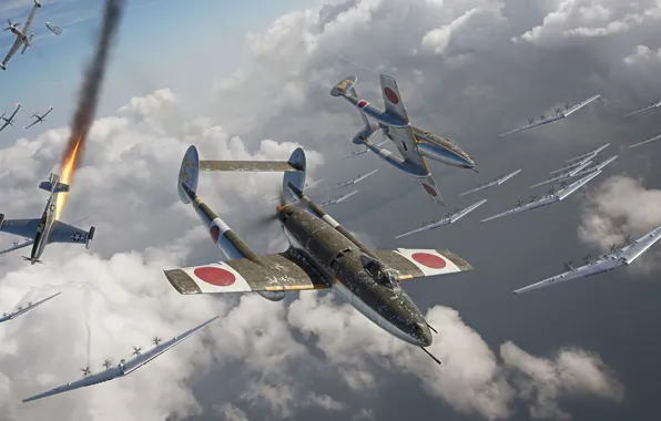 Фантастика, война, истребители, бомбардировщики, Experimental Aircraft, japanese secret projects, Imperial Japanese Navy, Японские секретные проекты