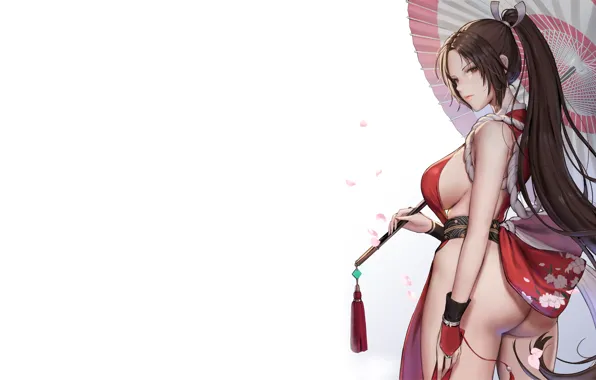 Girl, sexy, ass, KOF, umbrella, anime, pretty, Butt