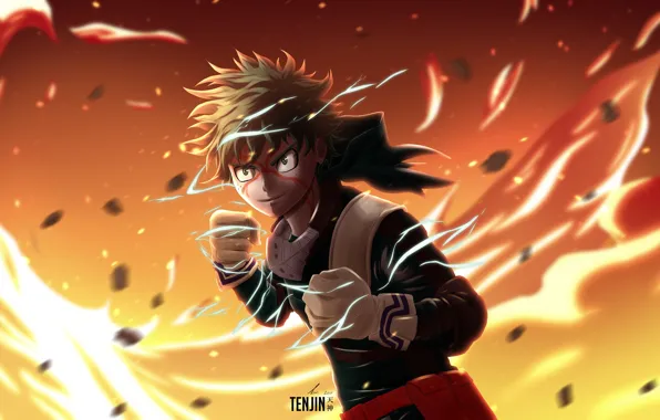 Закат, парень, Моя геройская академия, Boku No Hero Academia, Мидория Изуку