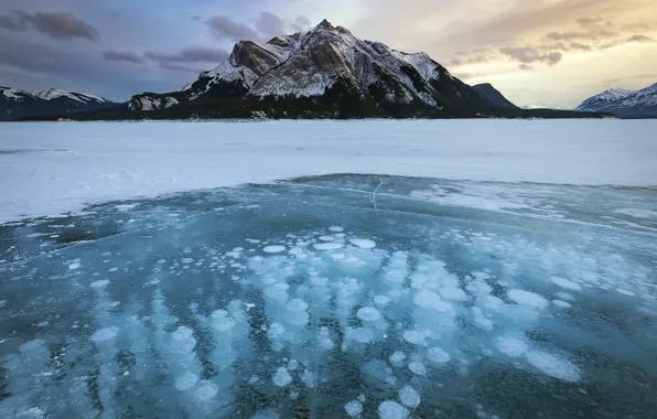 Картинка гора, лёд, Alberta, Canada, Cline River