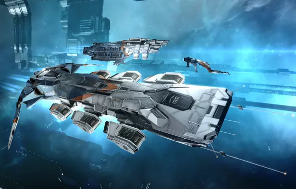 Туманность, станция, Космос, space, космический корабль, eve online, space ship, космоопера