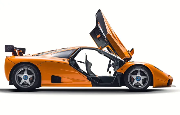 Orange, Двери, Supercar, Вид сбоку, 1995, McLaren F1 LM