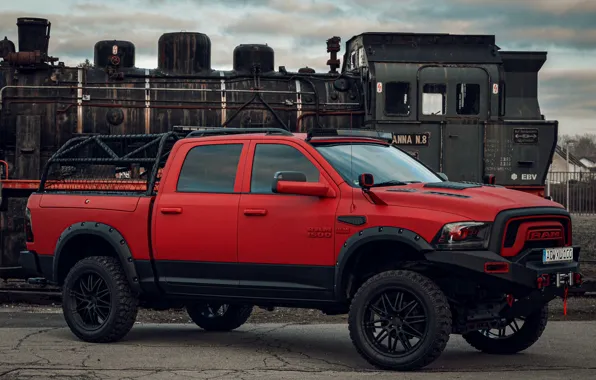 Обои красный, тюнинг, Dodge, пикап, 1500, Ram, Crew Cab, Limited на ...