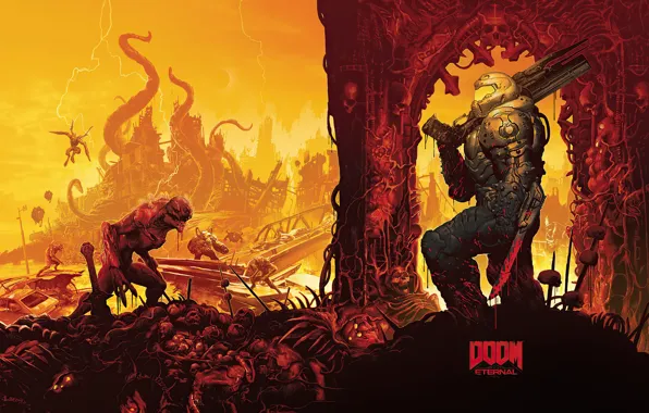 Солдат, монстры, DOOM Eternal
