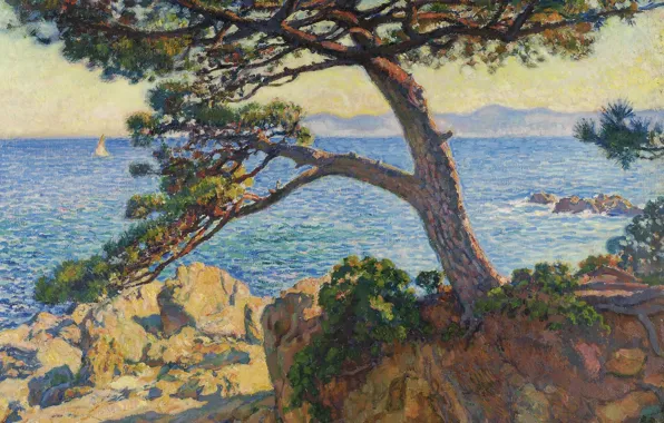 Пейзаж, картина, 1919, Theo van Rysselberghe, Тео ван Рейссельберге, The Pin of Fossette