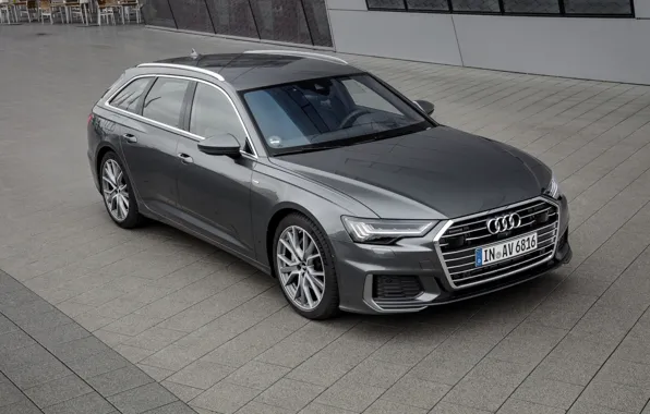 Audi, тротуар, 2018, универсал, тёмно-серый, A6 Avant