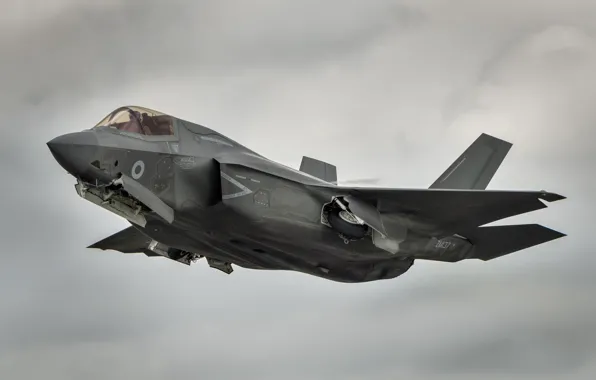 Авиация, летит, F-35B Lightning II, боевой самолёт