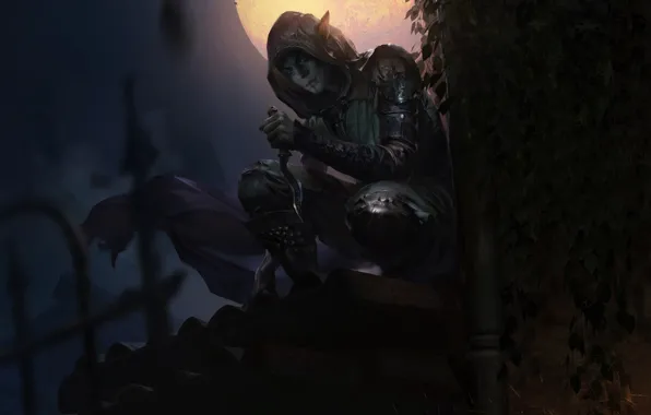 Ночь, эльф, игра, арт, The Elder Scrolls Legends
