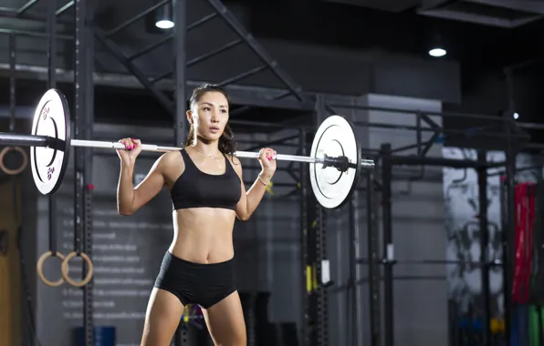 Картинка female, gym, crossfit, weightlifter