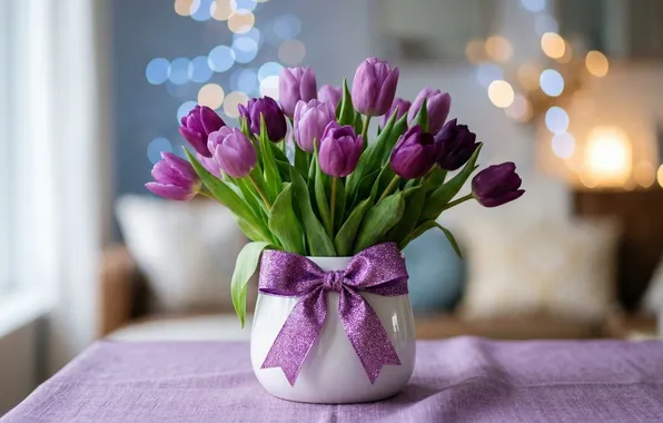 Картинка цветы, тюльпаны, ваза, 8 марта