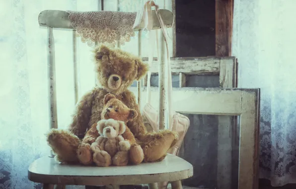 Картинка игрушки, стул, плюшевые мишки, Три медведя