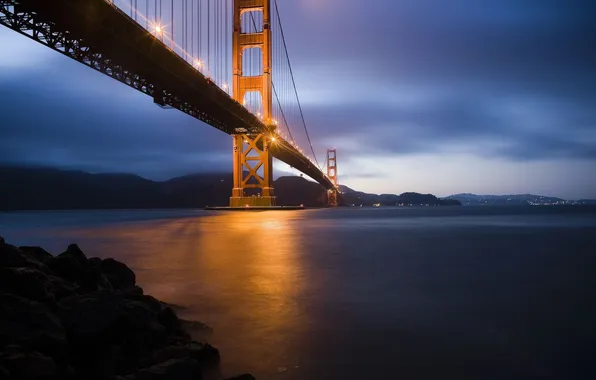 Картинка мост, город, Сан-Франциско, Золотые Ворота, Golden Gate Bridge
