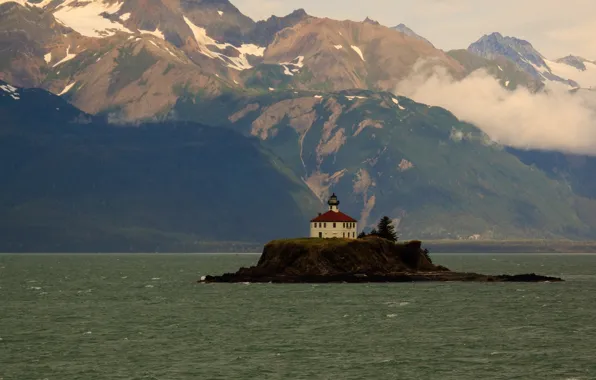 Alaska, United States, Lynn Canal, Juneau, Eldred Rock Lighthouse, Skagway