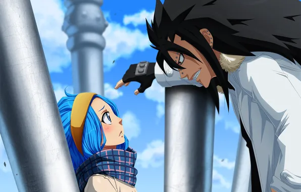 Девушка, улыбка, аниме, арт, парень, Fairy Tail, Хвост феи
