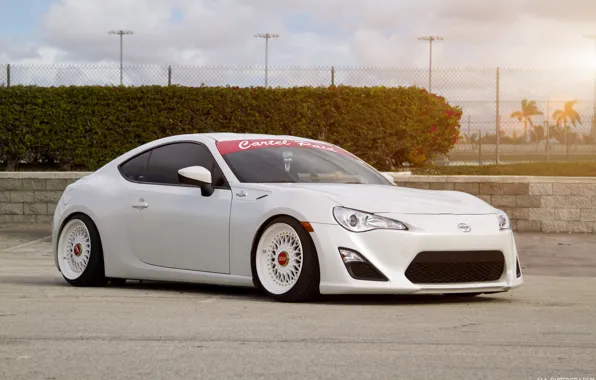 Toyota, White, BBS, gt86, Wheels