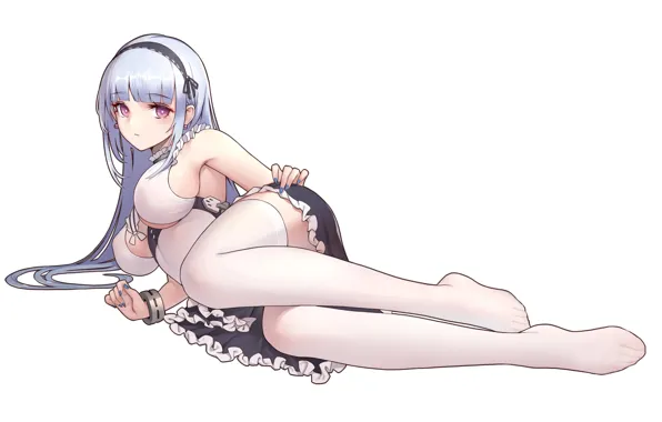 Girl, Anime, brown eyes, boobs, beautiful, short hair, pretty, swimsuit