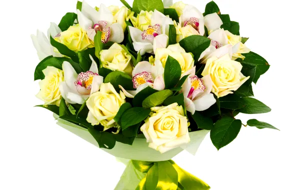 Розы, букет, орхидеи, Roses, Orchid, Bouquets