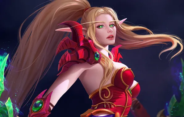 Девушка, блондинка, эльфийка, World Of WarCraft