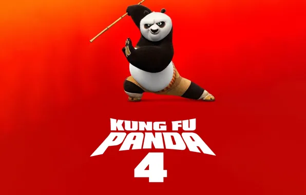 Картинка Movies, 2024 Movies, Animation movies, Kung Fu Panda 4, Orange background